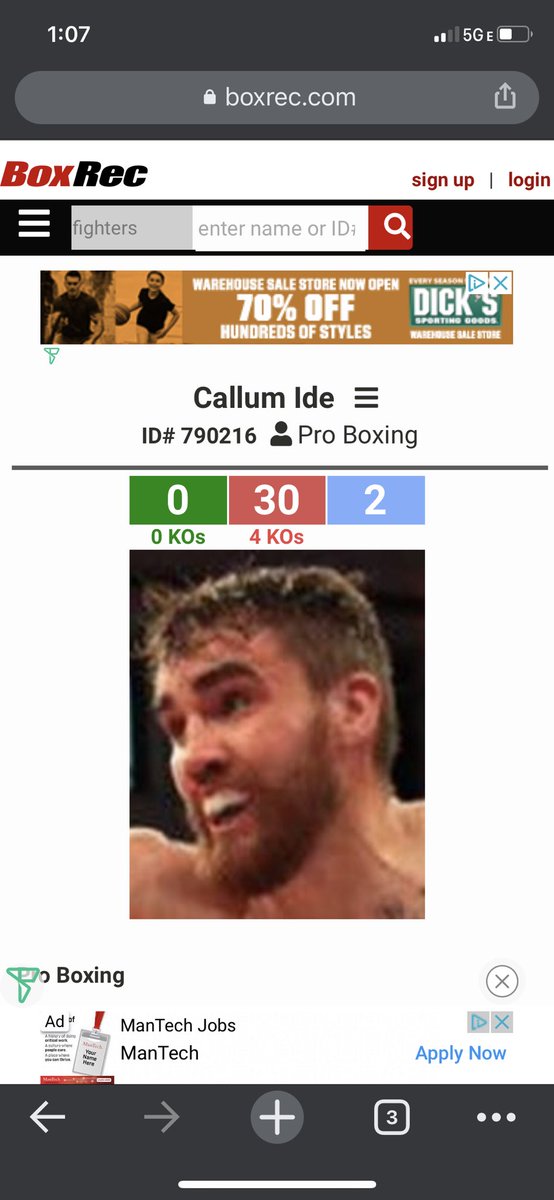 cubejockey's tweet photo. @kevin123479007 @jakepaul @LoganPaul Example #1: Callum Ide. 

This guy has 32 professional fights and 0 wins. https://t.co/OKe6ppzGty