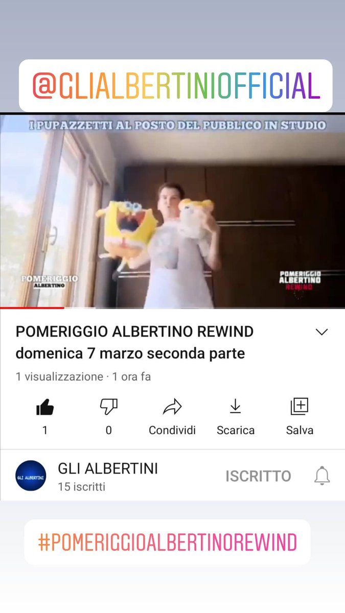 #pomeriggioalbertinorewind #glialbertini <a href="/ilbreano/">𝓒𝓾𝓬𝓾 💕🐢🎵</a> Christian Lemi!! Grazie da parte nostra!! ❤️