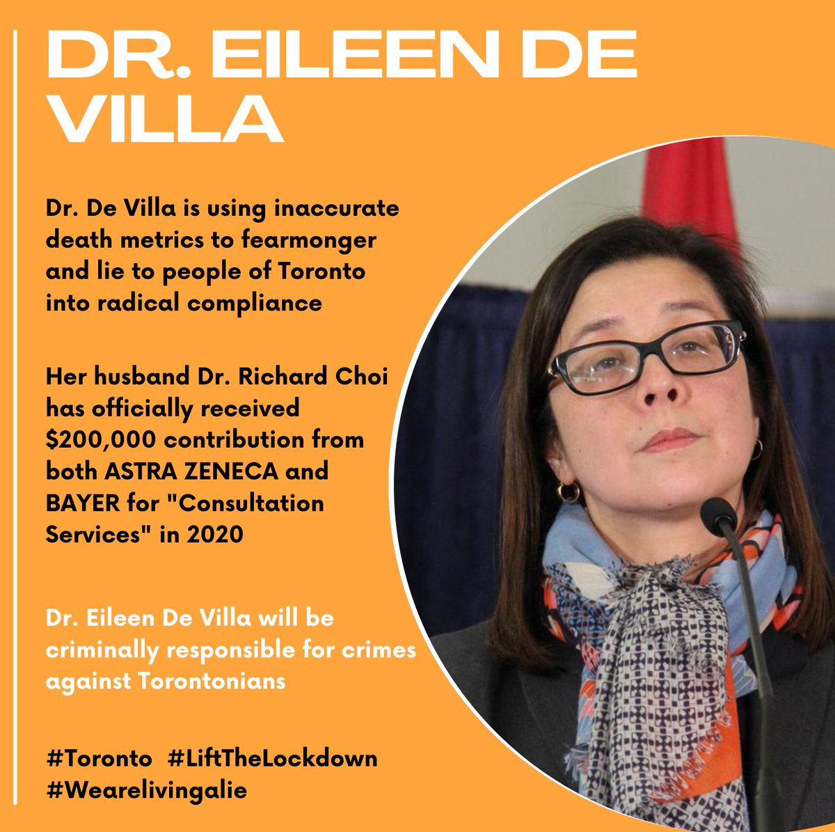 KalaskOfficial's tweet photo. @TailspinPaluch Eileen De Villa will be criminally responsible for crimes against all Torontonians @JohnTory @TOPublicHealth @epdevilla #toronto #liftthelockdown #endlockdowns #wearelivingalie #Criminal #murder #criminalcodeofcanada #EileenDevilla https://t.co/6B8HlOAO2V