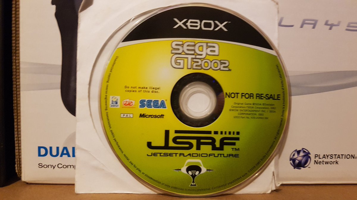 SegaMegaDave's tweet photo. #XboxSunday
Probably one of the best pack-in discs ever. Two of the best games on the #Xbox offering totally different experiences. #Gaming #RETROGAMING #gamers #JetSetRadioFuture #SegaGT @GamingRTweeters https://t.co/2Jh0pYdSYY