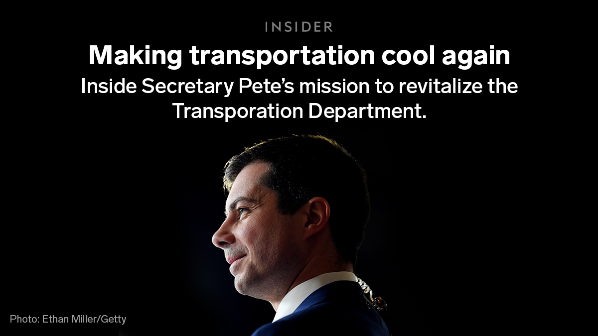 thisisinsider's tweet image. From mayor of South Bend, Indiana to Transportation Secretary. @SecretaryPete holds a role not typically sought after by political up-and-comers, but Buttigieg is working to make the department cool again. 

businessinsider.com/pete-buttigieg…