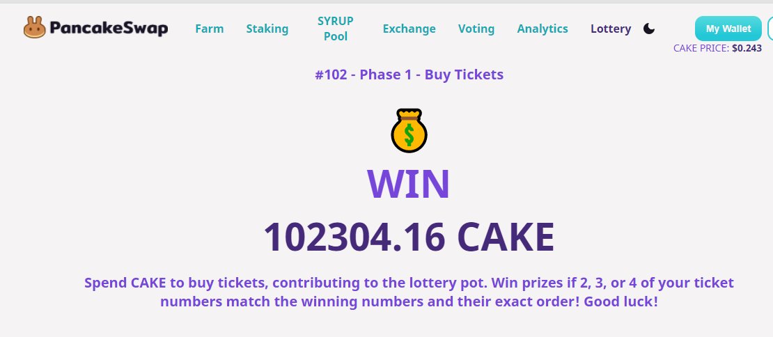 <a href="/PancakeSwap/">PancakeSwap</a> i still have nostalgic days for lottery $cake