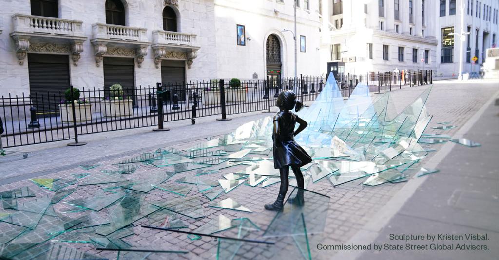 In a year of so much progress for #WomenInLeadership, #FearlessGirl reminds us — there are ceilings to still be broken. #IWD2021 #shareworthy #ChooseToChallenge