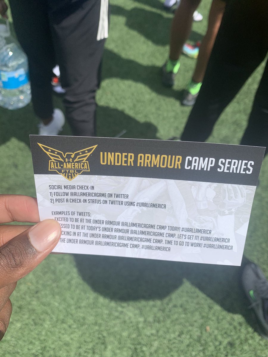 Excited to be at the Under Armour <a href="/AllAmericaGame/">Under Armour All America Football Game</a> camp today !! #UAALLAMERICA