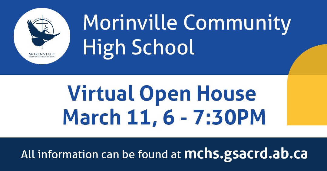 MCHS_gsacrd's tweet photo. Join us this Thursday for our virtual open house.  #openhouse #morinville #alberta #sturgeoncounty #mchs #gsacrd #gsacrdproud https://t.co/yR6xj0XbNk