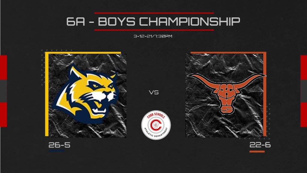 CCSD_AD's tweet photo. All @CobbSchools final in the @OfficialGHSA 6A Boys State Championship! @Wheeler_High @kell_hoops @pegillihan @_KellPrincipal @KellHighSchool @cobb_sports https://t.co/zLWZR49vBL