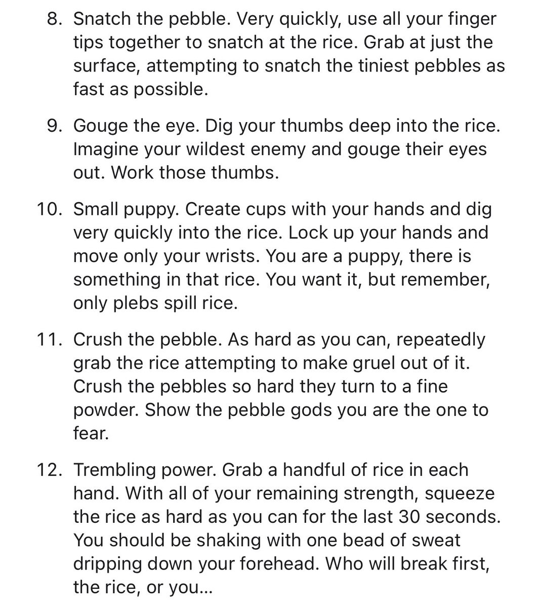 Got 10-15 lbs of rice and a bucket? Improve your grip strength! #nodaysoff