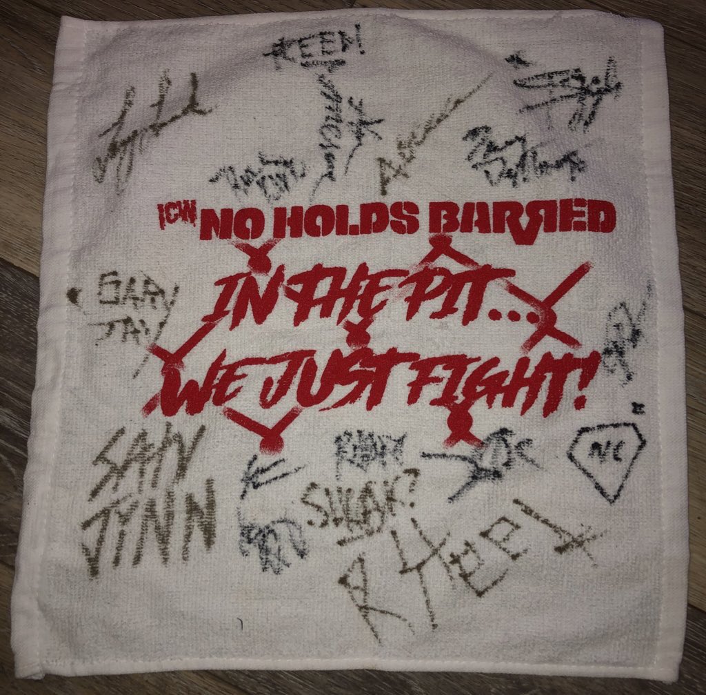 NHBTheChains's tweet photo. THE NEXT ICW INSTAGRAM RAFFLE IS LIVE NOW 🚨
ONE OF A KIND 🔥
ICW NHB “In The Pit We Just Fight” FULL SIGNED RALLY TOWEL from #PFX6 & #NHB10
15 Spots - ONLY $5 Each Spot!
Head to our IG NOW! - @ICWNHB
https://t.co/NRg4jXU0Tj https://t.co/pNqZ4ESFJQ
