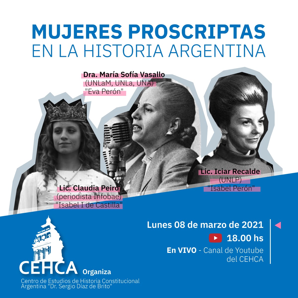 Mañana 8 de marzo 18hs participo de esta actividad del Centro de Estudios de Historia Constitucional Arg (Fac. Derecho Univ Nac de Rosario), junto con las colegas <a href="/MSofiaVassallo/">María Sofía Vassallo</a> e Iciar Recalde por invitación de <a href="/PabloYurman/">Pablo Yurman</a>  youtube.com/results?search…