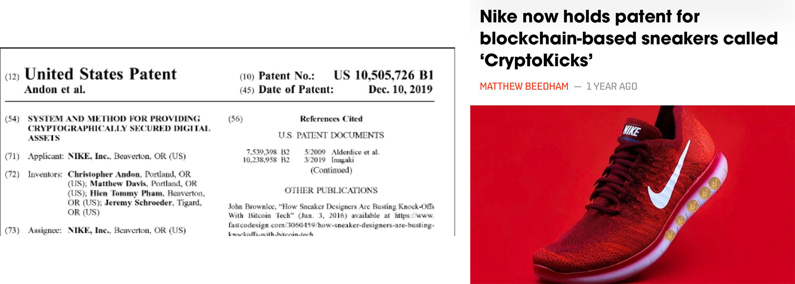 Nike now holds patent for blockchain-based sneakers called 'CryptoKicks