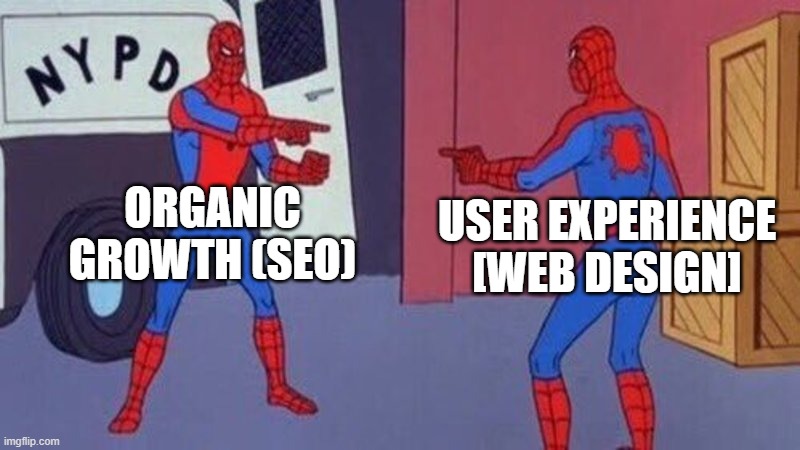SEO &amp; Web Design are brothers. 👦👦

"Marketing disciplines often cross paths as they have a direct effect on eachother. It's one thing to get more people to your site, but they also need a reason to stay which has a direct effect on the results of your campaign."