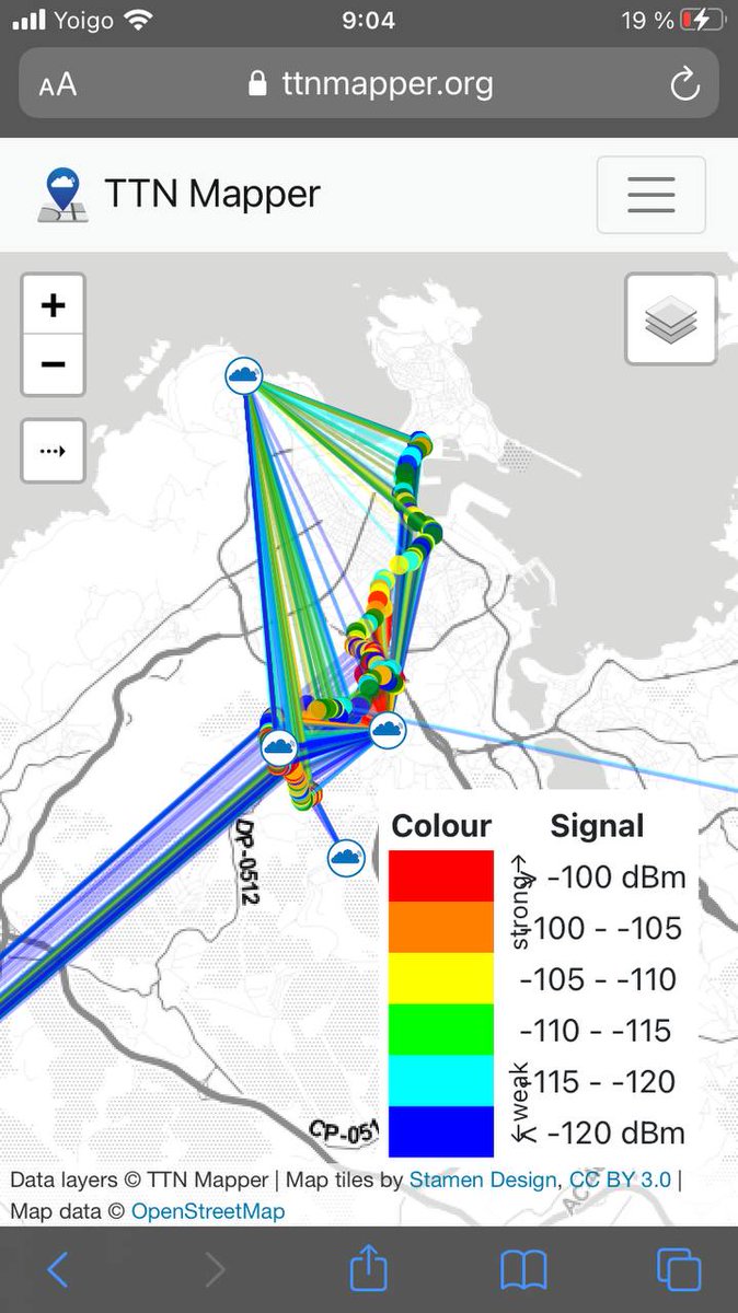 Con los mapeos recientes de los miembros de la comunidad <a href="/TTN_Coruna/">TheThingsNetwork Coruña</a>, podemos afirmar que #Coruña tiene buena cobertura de la red <a href="/thethingsntwrk/">The Things Network</a>!!
Gracias Biketrial981 @int33d y <a href="/TCRobotics/">Alex TC</a>!👏👏👏
cc <a href="/ttnmapper/">TTN Mapper</a>
