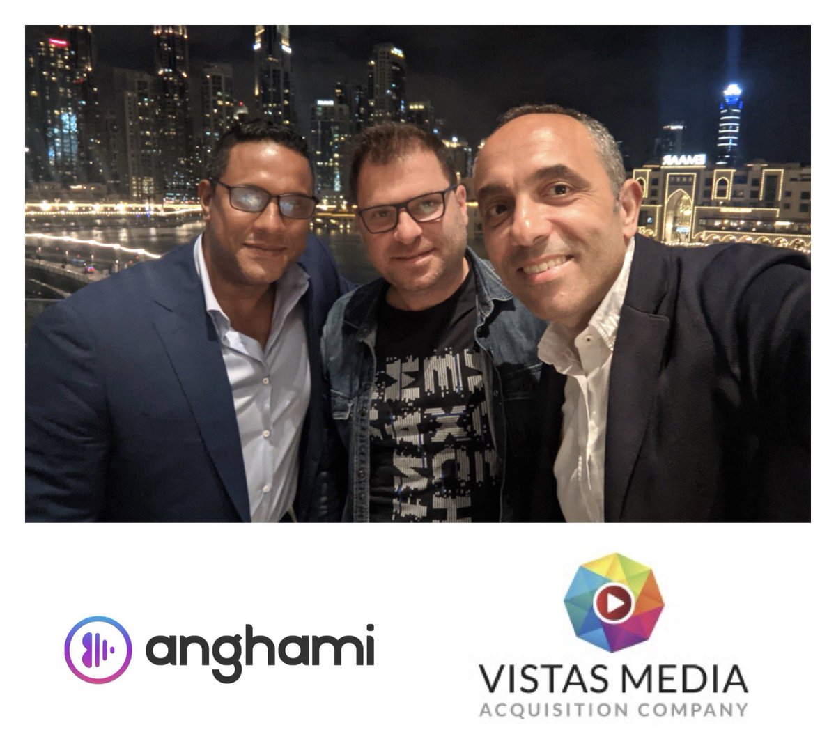 To new beginnings and a solid partnership with the visionary founders of @Anghami - the pride of the #arabworld and leading #musicstreaming platform for MENA region with @EddyMaroun @elie_h @vmacmedia @abhay_VMC @PiiyushSingh