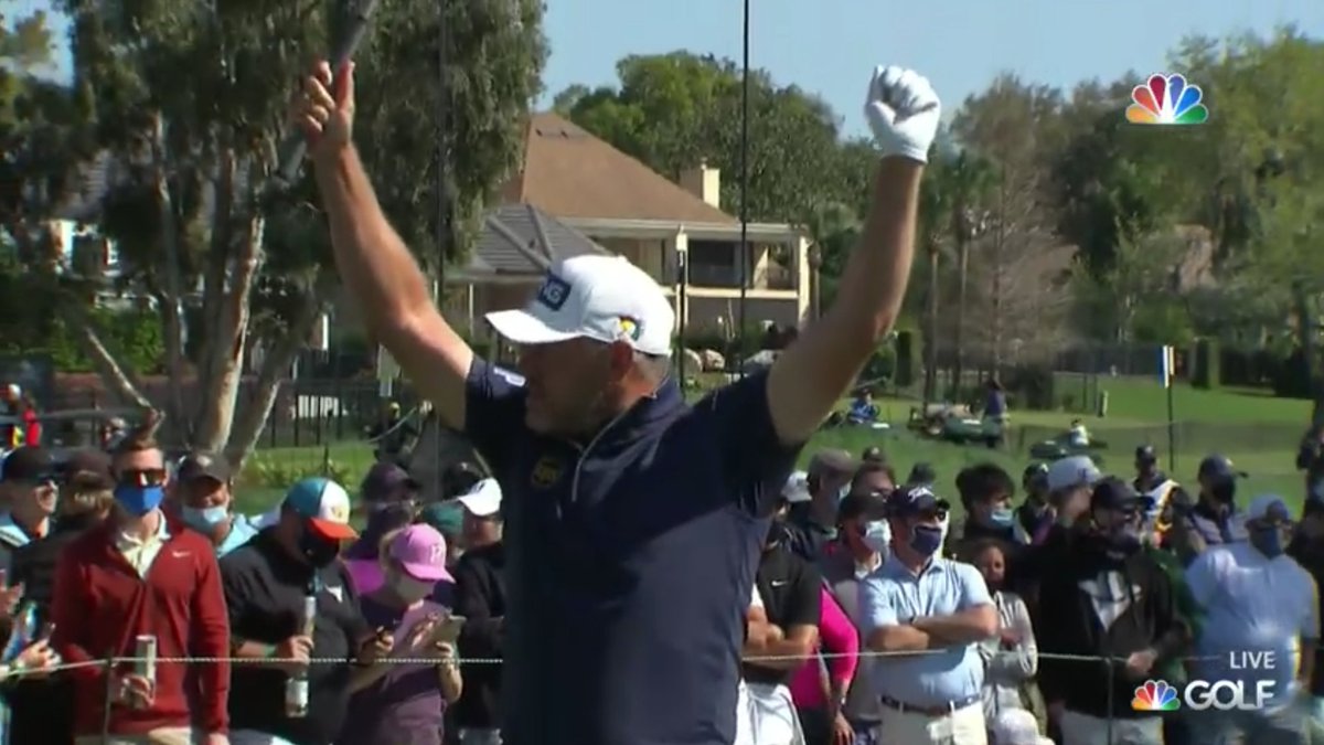 Lee Westwood pumped his drive down the middle and is 168 yards behind Bryson