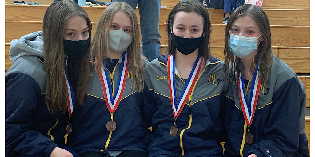 DivingMars's tweet photo. Awesome way to end the season! The girls tied for 11th  overall. Three podium appearances- Megan Smith placed 6th in the 200IM and 5th in the 100 Breast and the 200 Medley relay consisting of Riley, Abigail, Megan and Natalie took 8th. Other results in comments.  Congrats girls! https://t.co/sJdH9uzRVD