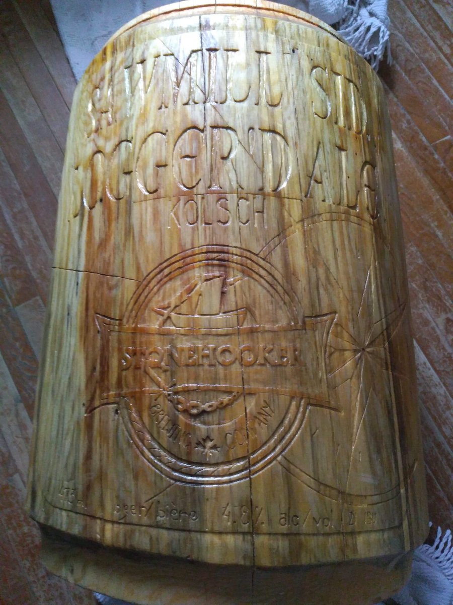 SawmillSid's tweet photo. We @SawmillSid are now offering custom carvings for your pleasure #beer #carvings #interiordesign #beeroclock #stonehooker #art #mississauga #portcredit https://t.co/CsKjkd6QPq