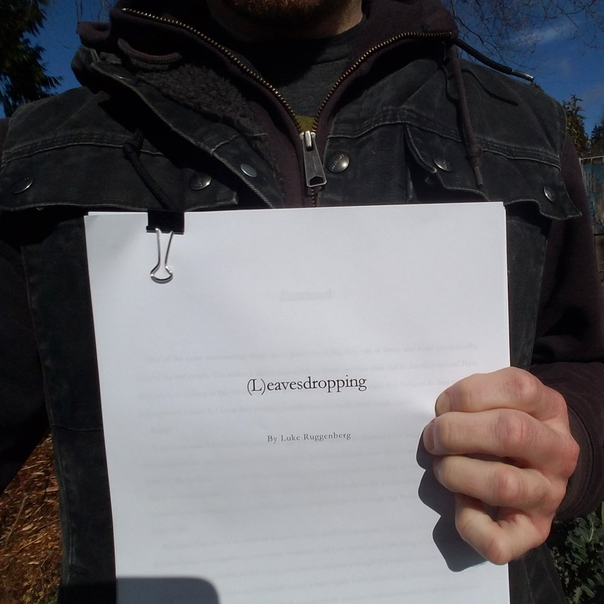 LukeRuggenberg's tweet photo. It's done(ish)!
My third book, (L)eavesdropping.
Look for it later this Spring.π
Now if you'll excuse me, I'll be taking a nap until then. #gardeningbooks #leavesdropping https://t.co/J8Q4FBYKV4
