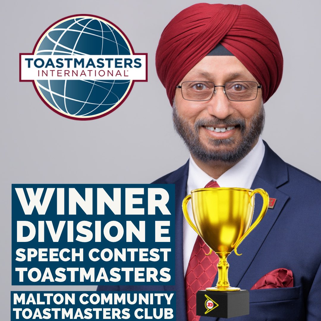 MCTC2017's tweet photo. Paul Cheema, President of Malton Community Toastmasters Club won the Division E International Speech Contest.  Congrats! https://t.co/Q6h9hrp9Et