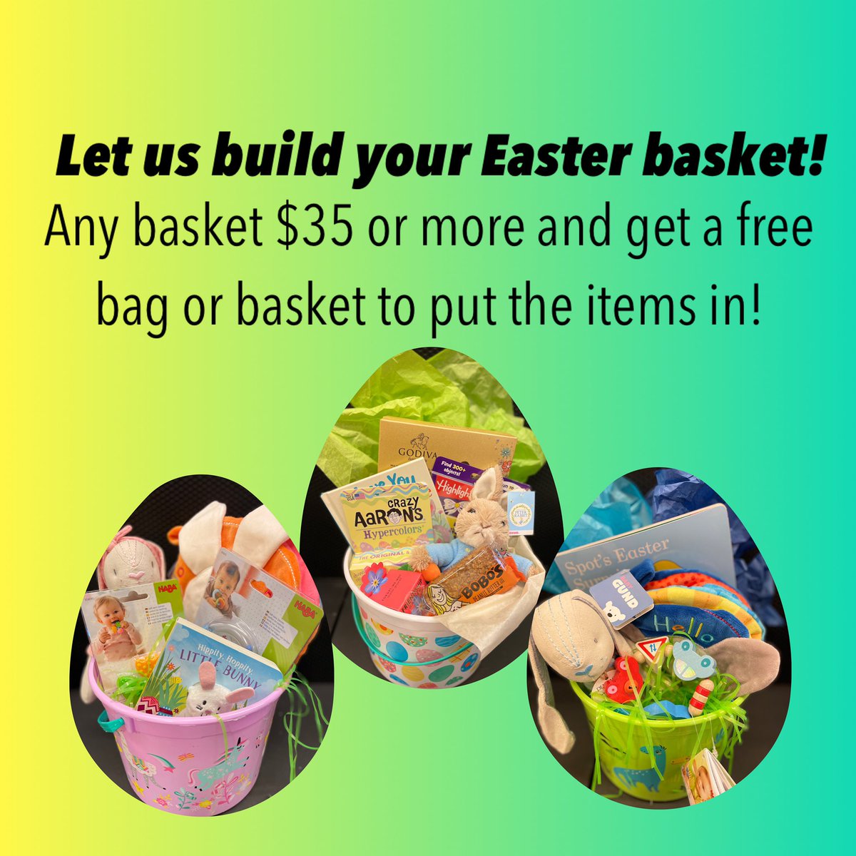 Easter is coming! Pickup in store or curbside pickup available! Call 603-888-0533 and we will put your Easter basket together! #Easter #EasterBasket #eastergifts  #BNNashua #BestYearYet