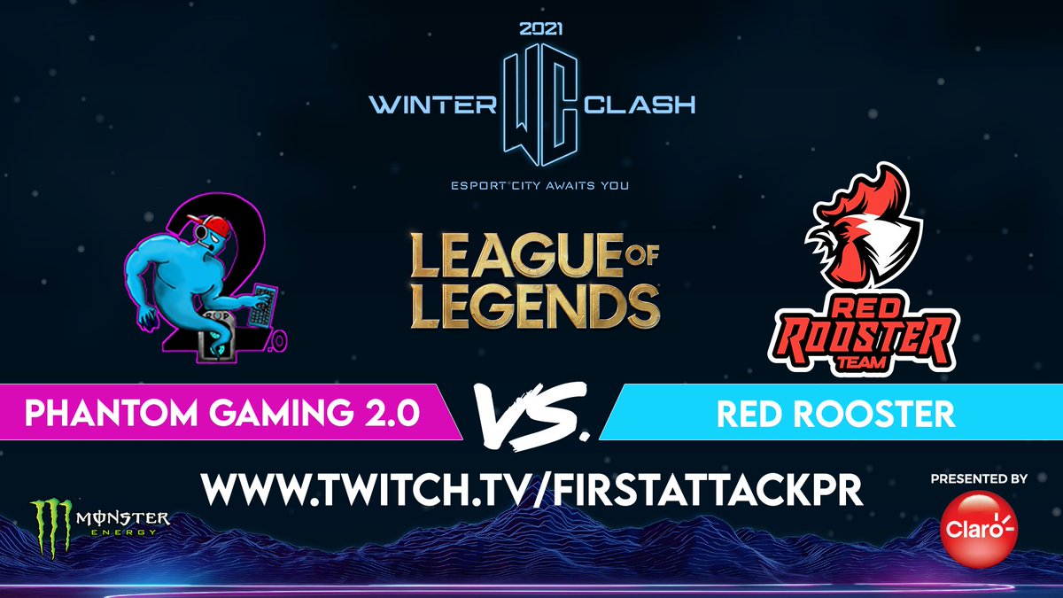 FirstAttackPR's tweet photo. #PhantomGaming2 vs. #RedRooster will be up on stream next on #WC2021 !!
👉Stream Link: https://t.co/8KfhJYO0dc
Presented By @claropr
Energized by @monsterenergy
#LeagueofLegends #GrandFinals https://t.co/olbdAnaU3Z