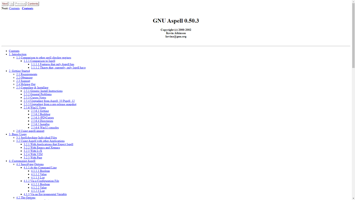 SnowDeveloper's tweet image. GNU Aspell 0.50.3
Copyright (c) 2000-2002
Kevin Atkinson
kevina@gnu.org