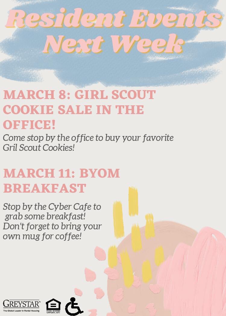The_ViewLincoln's tweet photo. Check out these awesome resident events we’re having next week! 😆 We hope to see you there!! 😊 https://t.co/VnSMxEpAZD