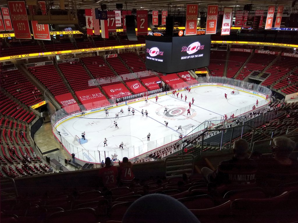 JimHollifield's tweet photo. Home sweet home! #LetsGoCanes! @Canes @PNCArena #Section328 https://t.co/006QIrgIfP