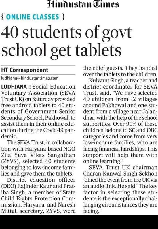 SEVA Trust UK (India) Official Account tweet media