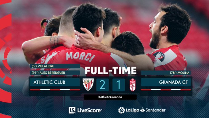 Hasil Athletic Bilbao 2-1 Granada CF