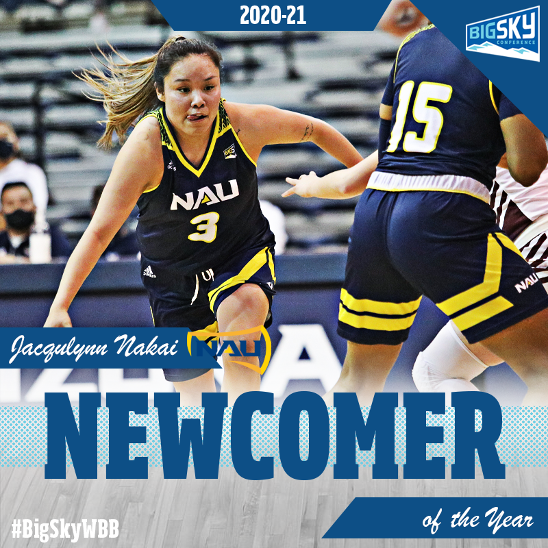 BigSkyWBB's tweet photo. A big congratulations to your 2020-21 Individual Award winners!
Defensive Player of the Year: @MSUBobcatsWBB Darian White
Freshman of the Year: @EWUWBB Maisie Burnham
Newcomer of the Year: @NAU_WBB Jacqulynn Nakai
Top Reserve: @VandalsWBB Hailey Christopher https://t.co/fkvK5PisP2