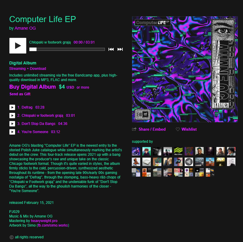 FOR EVERY PERSON THAT BOUGHT MY EP
GOD BLESS YOUR SOUL !
polishjuke.bandcamp.com/album/computer…
<a href="/polishjuke/">Polish Juke Traxx</a> 
<3