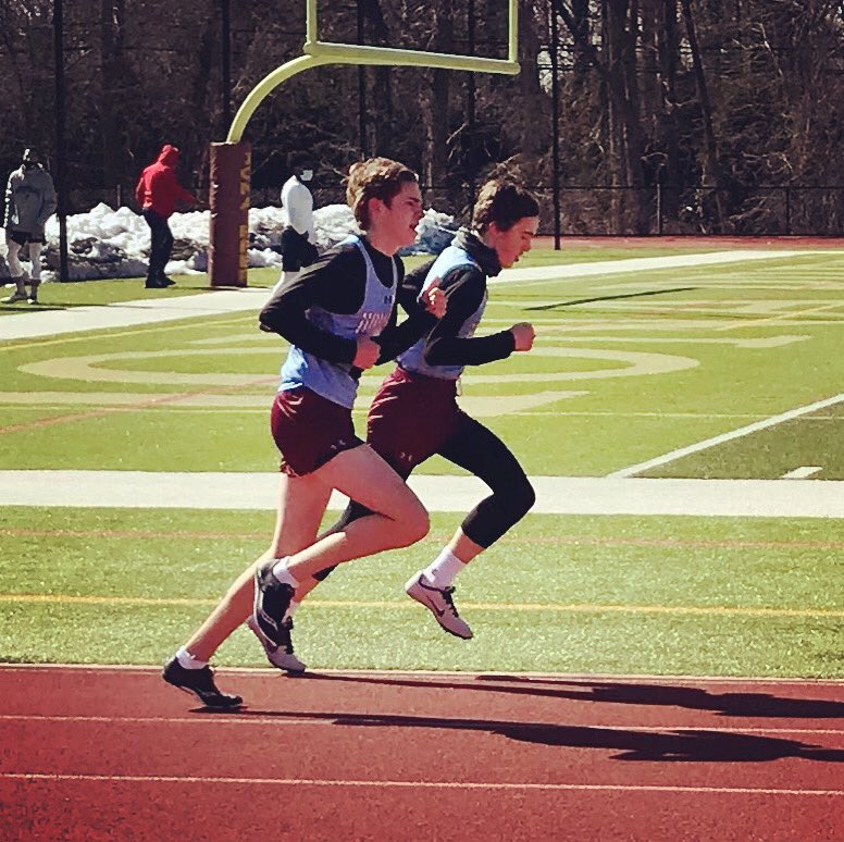 Great day for @xaviertrack at CHSAA Frosh/Soph Event at Iona Prep! Matt and James finishing strong together in the one-mile race! #sonsofxavier