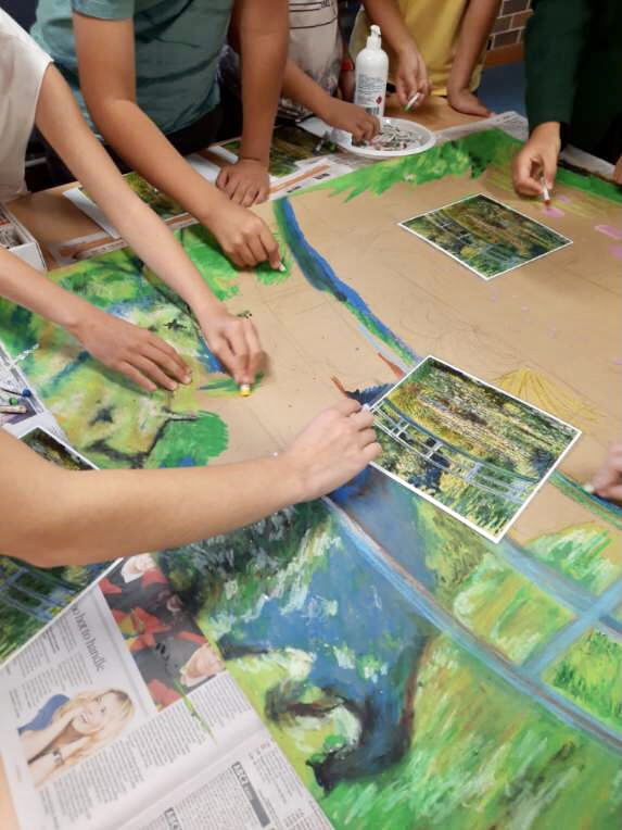 Concord high school open night - the art department created a collaborative Claude Monet artwork with the students and parents/carers