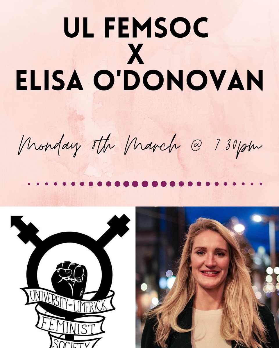 Come join us for an Instagram live with Limerick City Councillor <a href="/elisaodonovan/">Cllr Elisa O'Donovan</a> for International Women's Day tomorrow March 8th! Kicking off at 7.30pm ✨