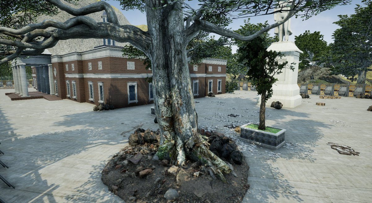 ItsSheeg's tweet photo. The second city is nearly complete. More foliage variation, buildings, as well as decals for the roads. I added some subtle god-rays and lens flares for cinematic effect. #ue4 #MadewithUnreal #gamedev #MaleficiaTheGame https://t.co/Sn5Lx5eETk