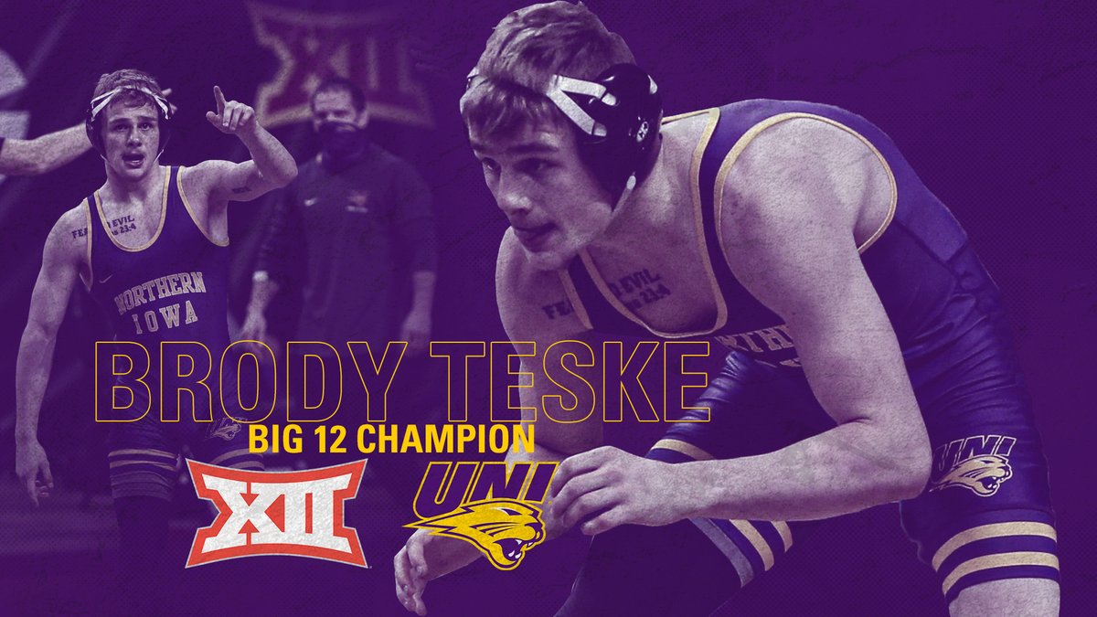 UNI_wrestling's tweet photo. Please help us welcome out sixth Big 12 Champion. 

#UNIFight #PantherTrain https://t.co/s4RnjpjTCP