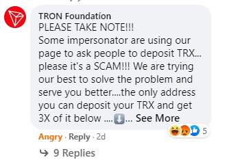 BlockGuard's tweet photo. @justinsuntron These are screenshots taken from @Tronfoundation official FB Page and below are comments within the individual posts..

What's most disturbing, there no active admin that's helping to aware public and community members.

What are you going to do??

#TRON https://t.co/xvNCy727ZS