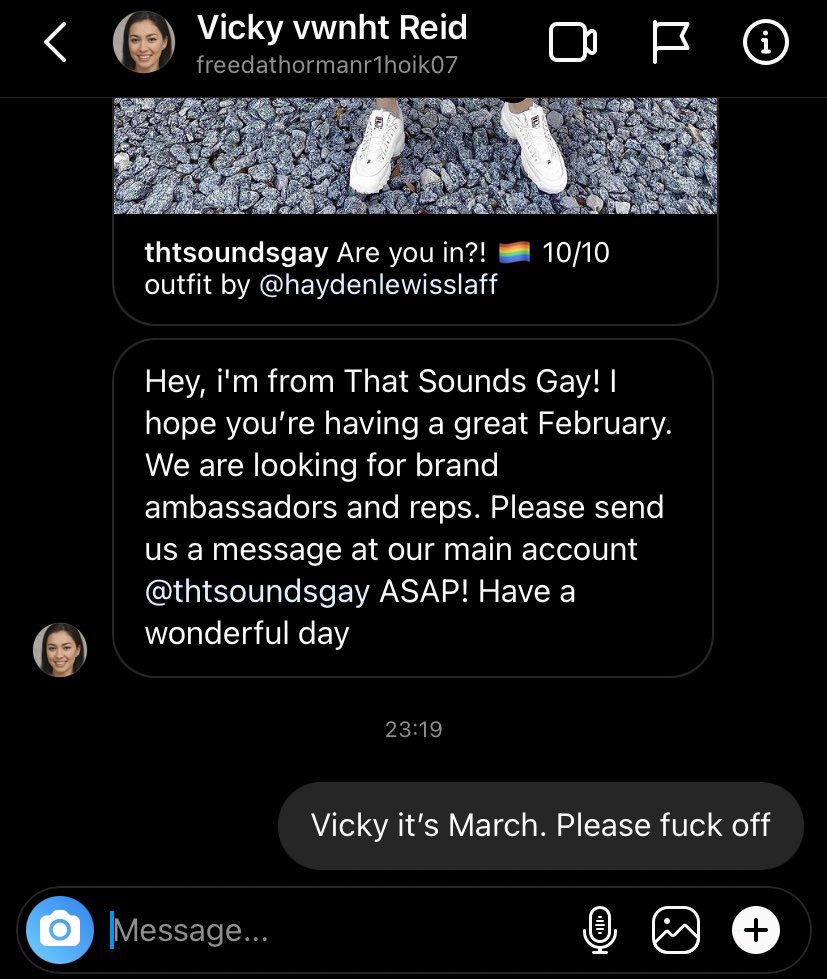 Please someone make it stop, these spam Insta links &amp; accounts will honestly be the end of me 😂😂😂