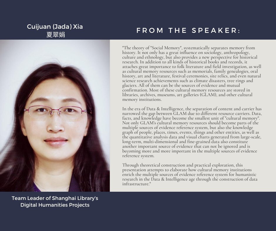 iconf's tweet photo. SAY HELLO to Cuijuan Xia, #iConf21's first keynote! Cuijuan's work focuses on metadata, ontology, digital humanities, and cultural memory. This presentation elaborates on humanistic research in an era of Data &amp; Intelligence.

For a list of all speakers: 
https://t.co/oBef3U168Z https://t.co/IM1PNP3S1F