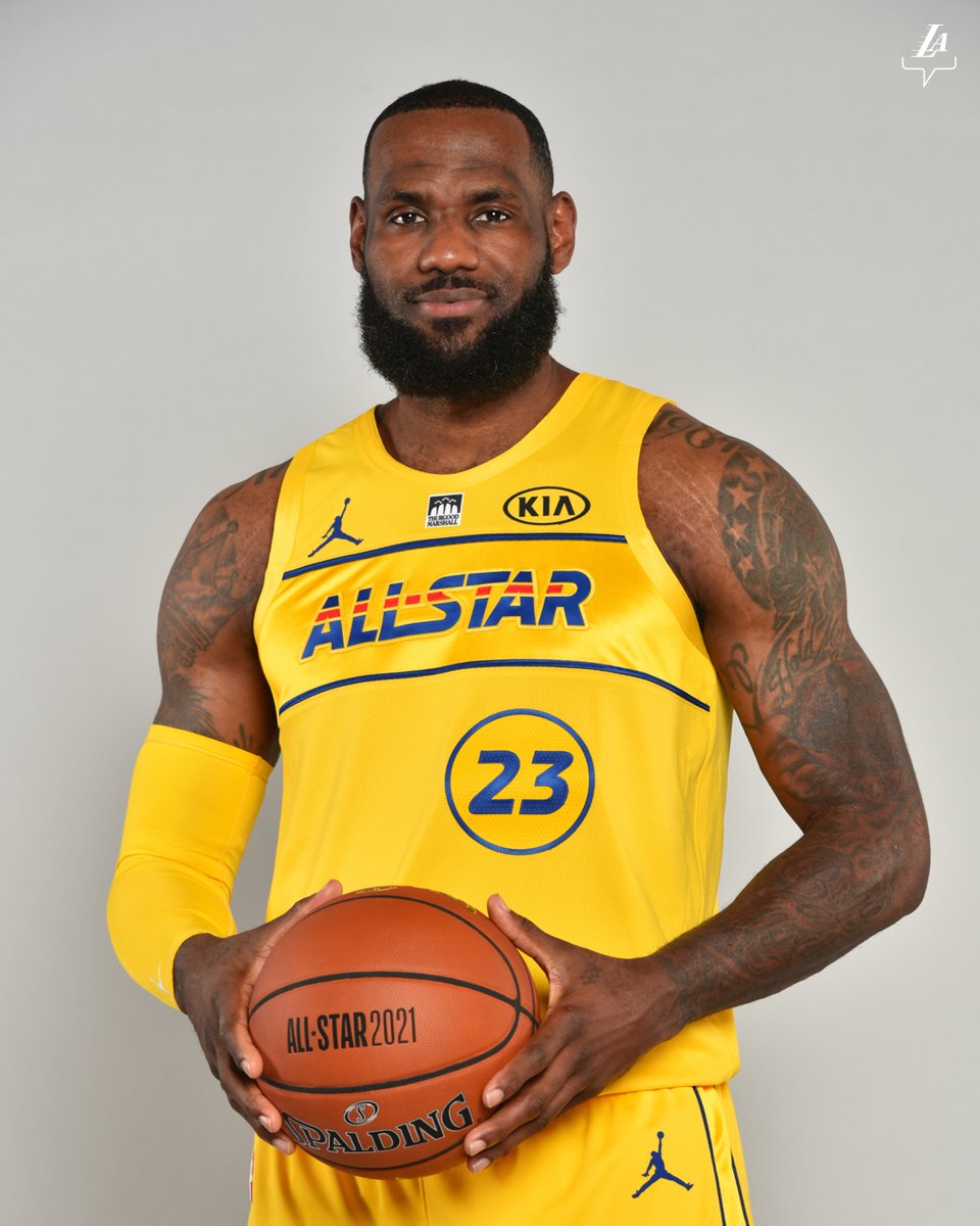 Lakers's tweet photo. Making All-Star unis look good since 2005 ๐ https://t.co/4VTfvILf4k