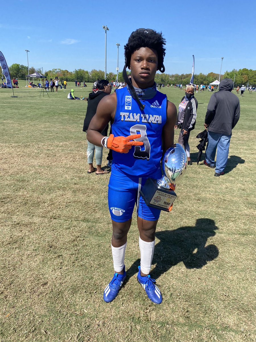 TOURNEY CHAMP AGAIN🔥🔥🔥glad to be apart of this great tournament compete and still have fun at the same time. i look forward to being here AGAIN! @Jeff_XOS @6starfootballFL @rivalsmike @TeamTampa813 @SFHSSports