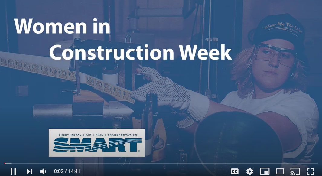smartunionworks's tweet image. Inspired by Women In Construction Week, SMART celebrates women members with a special series of events, starting today.  

This kickoff video features messages from union and industry leaders, SMART women leaders and a preview of events this week.  youtube.com/watch?v=6k6bR0…