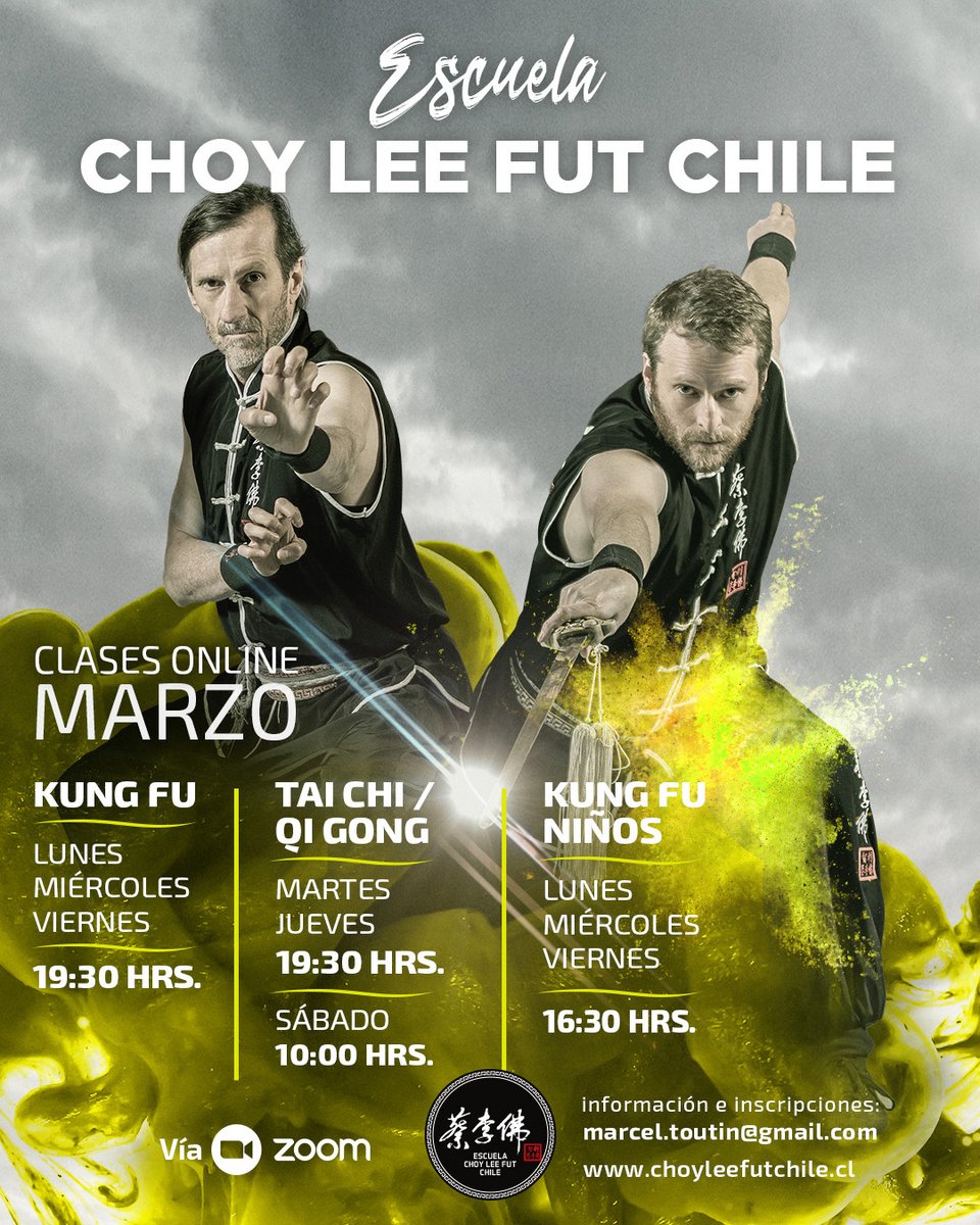 clfchile's tweet photo. ¡Iniciamos Marzo 2021! Nuestra Escuela Choy Lee Fut Chile, imparte clases online vía Zoom durante todo el año. Aunque estés trabajando o de vacaciones, podrás continuar con tu aprendizaje, perseverar en tu entrenamiento y mejorar tu salud! https://t.co/9LyyADDESP