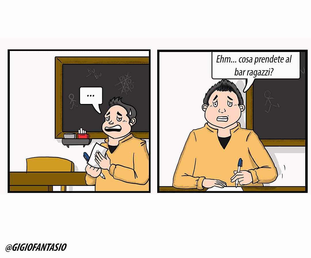 trattoforte's tweet photo. Ah che caos per il cibo a scuola 😁 #comics #fumetti #humor #webcomics #strip #ricreazione #scuola #studenti https://t.co/m3dexEX152