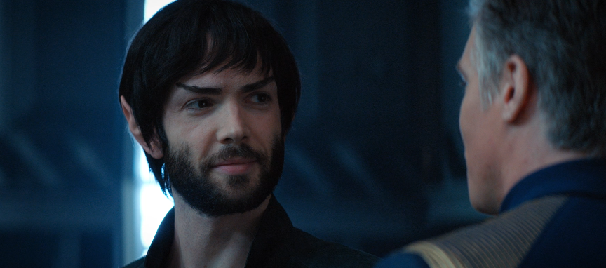 CaptainPikeachu's tweet photo. Find someone who loves you the way Spock and Pike love each other.

Spock's smile. Pike looking like Spock hung the moon.

This love is eternal.

#StarTrekDiscovery 
#IfMemoryServes https://t.co/8RhHondFDk