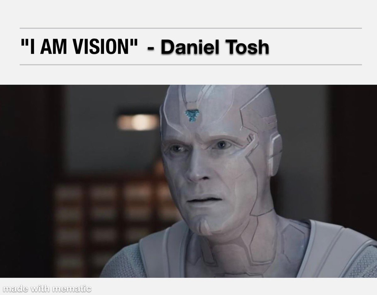 arulingclass's tweet photo. @danieltosh you did great in WandaVision. https://t.co/VTQ8ZnZQkF