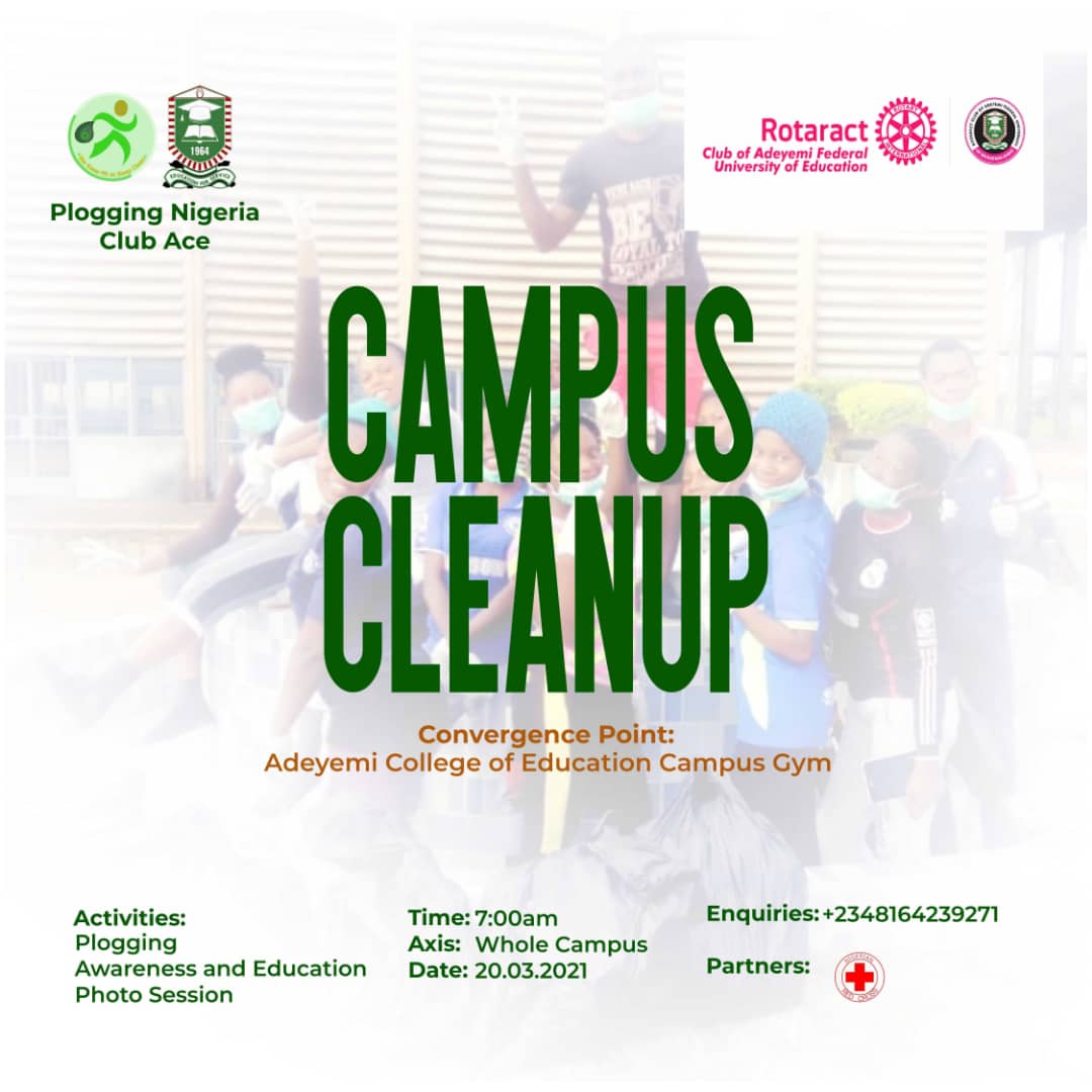 OfAfued's tweet photo. Incoming massive Campus cleanup in partnership with PLOGGING NIGERIA.

Cleanliness they say is next to Godliness.

@ploggingnigeria 
@Rotaract9125NG @sureboiy007 @Rotary @M_RotaractD9125 @raclautech3 @ridwanullah https://t.co/CfAR6Z5YaT