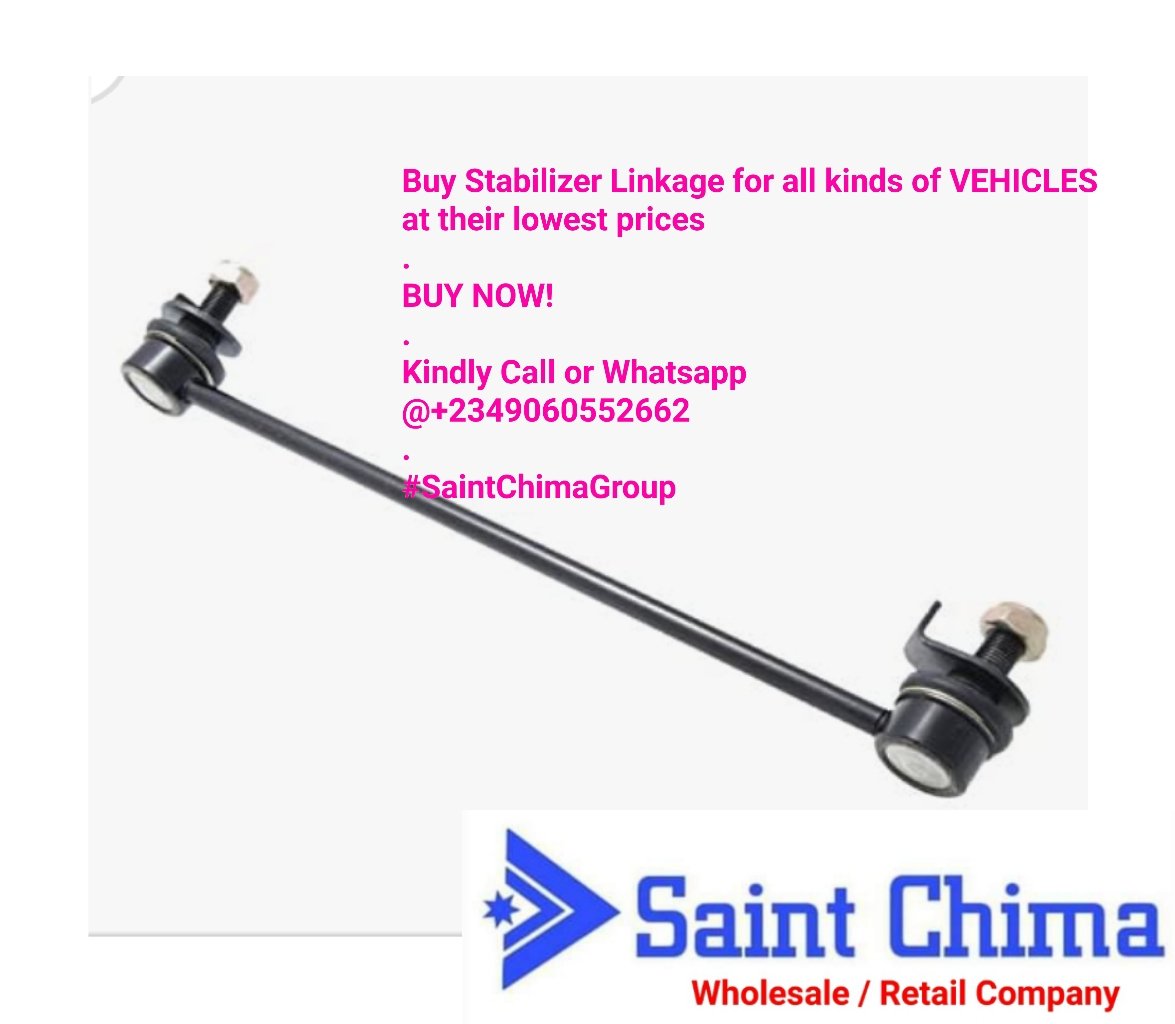 saintchimaAuto's tweet photo. Buy Stabilizer Linkage for all kinds of Vehicles
at their lowest prices
.
BUY NOW!
.
Kindly Call or Whatsapp
@+2349060552662
.
#SaintChimaGroup #Chimazon
#EcommerceCompany #WholesaleCompany #RetailCompany #Ecommerce #Wholesale #Retail #Supplier #Distributor #producer #Dealer https://t.co/QkrApXrPOf