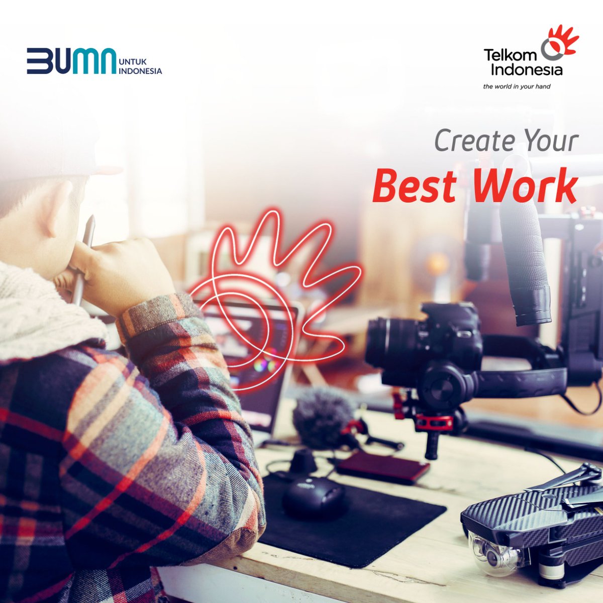 TelkomIndonesia's tweet photo. Selamat pagi Sobat Telkom. Jangan hanya menunggu, mari ciptakan karya terbaikmu sekarang! Jangan lupa retweet semua postingan
@TelkomIndonesia karena ada pulsa senilai Rp50.000 untuk 2 orang beruntung setiap harinya. https://t.co/UxOgB1HfCW