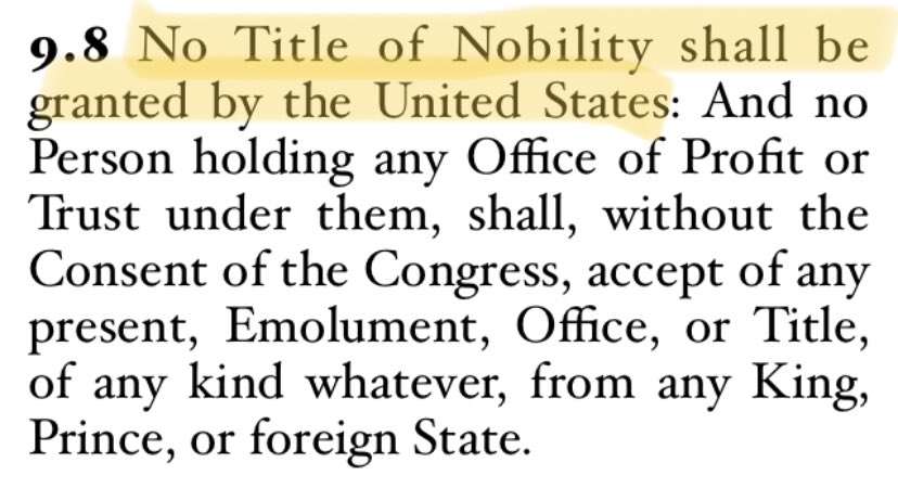 realJennaEllis's tweet photo. I’m just gonna take this moment to say... I’m very thankful for George Washington’s humility and also for our founders’ wisdom to include Article 1, Section 9, Clause 8. #HarryandMeghanonOprah https://t.co/gI9LGvSYvN